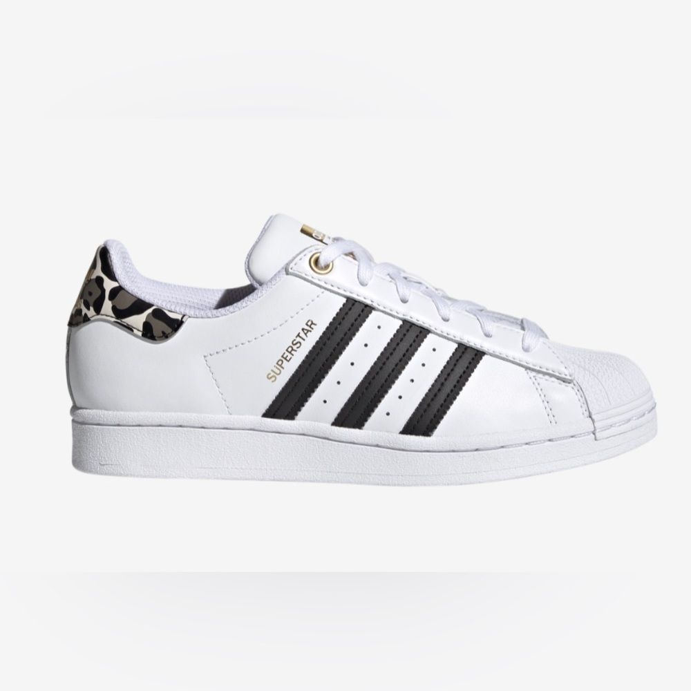 adidas superstar with leopard detail